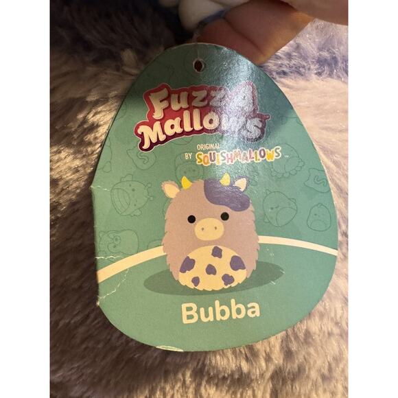 Squishmallows Bubba The Fuzzy Purple Cow Fuzzamallow Squishmallow Plush - Picture 8 of 9
